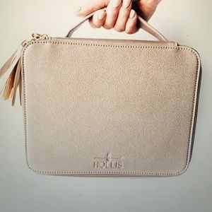 Rose Gold leather Makeup Bag